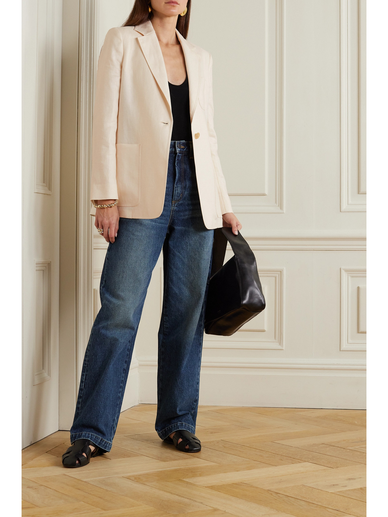 Max Mara Single-breasted Blazer In Shetland In Ivory