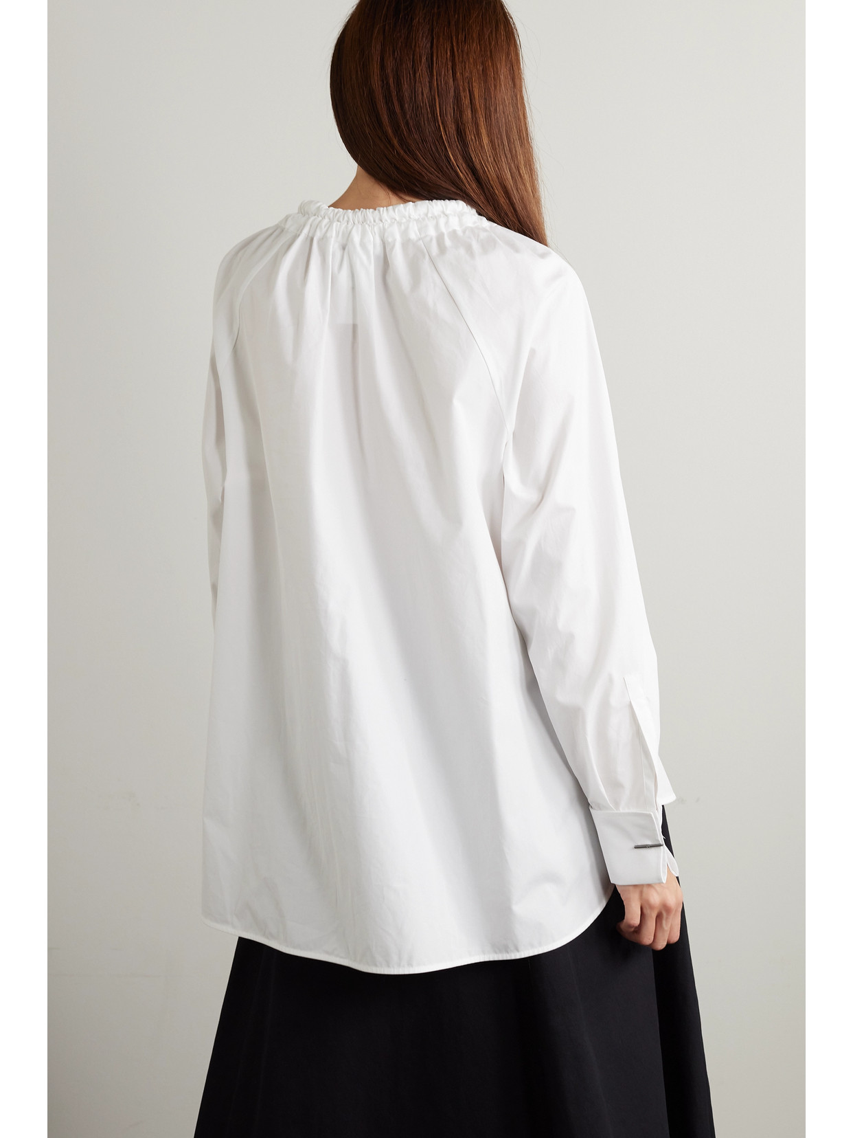 Max Mara Ario Blouse With Cinched Collar In White