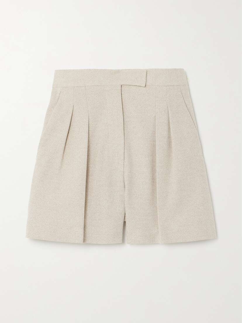 Max Mara Jessica Pleated Cotton Shorts