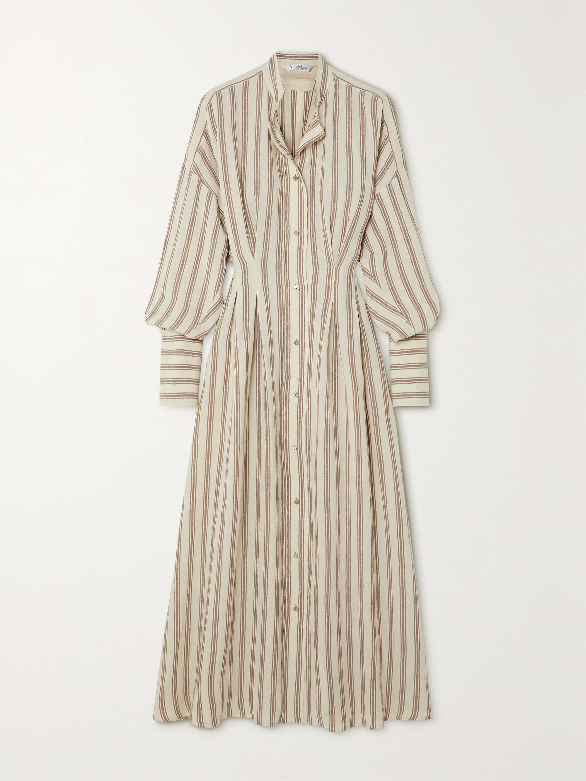 MAX MARA Yole striped linen midi shirt dress NET A PORTER