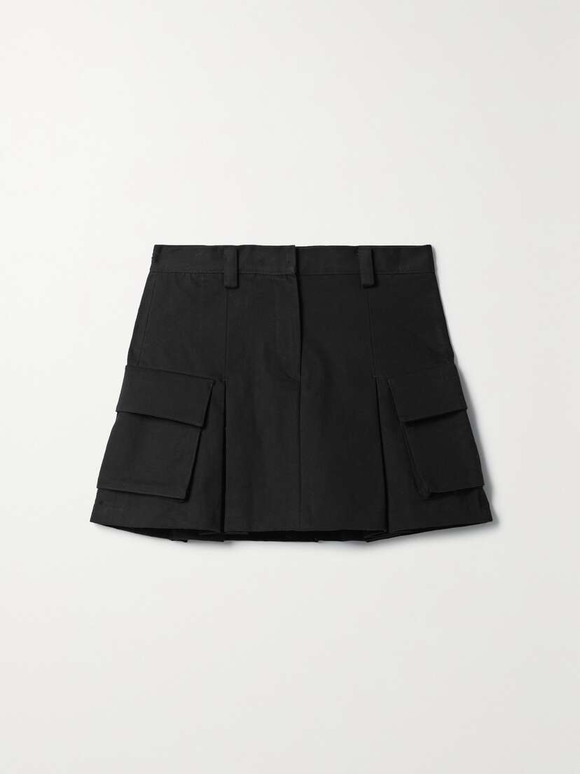 The Frankie Shop Audrey Pleated Cotton-twill Mini Skirt