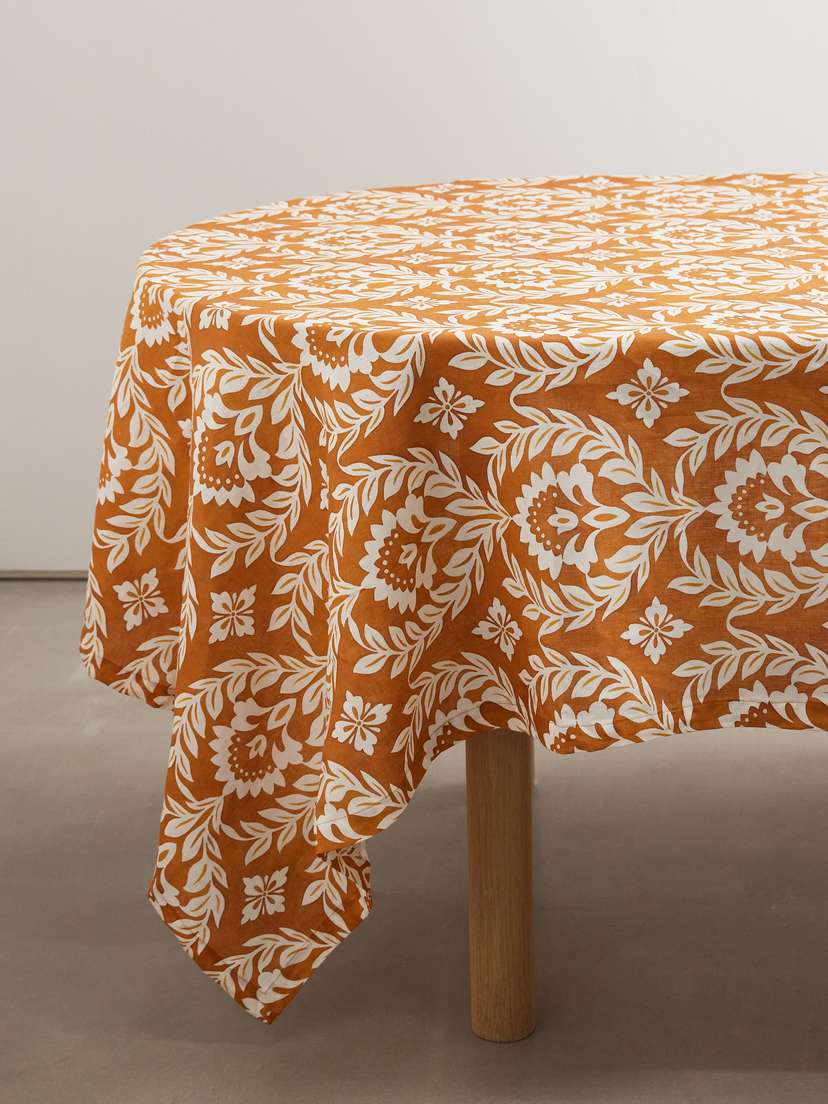 La DoubleJ Large Floral-print Linen Tablecloth
