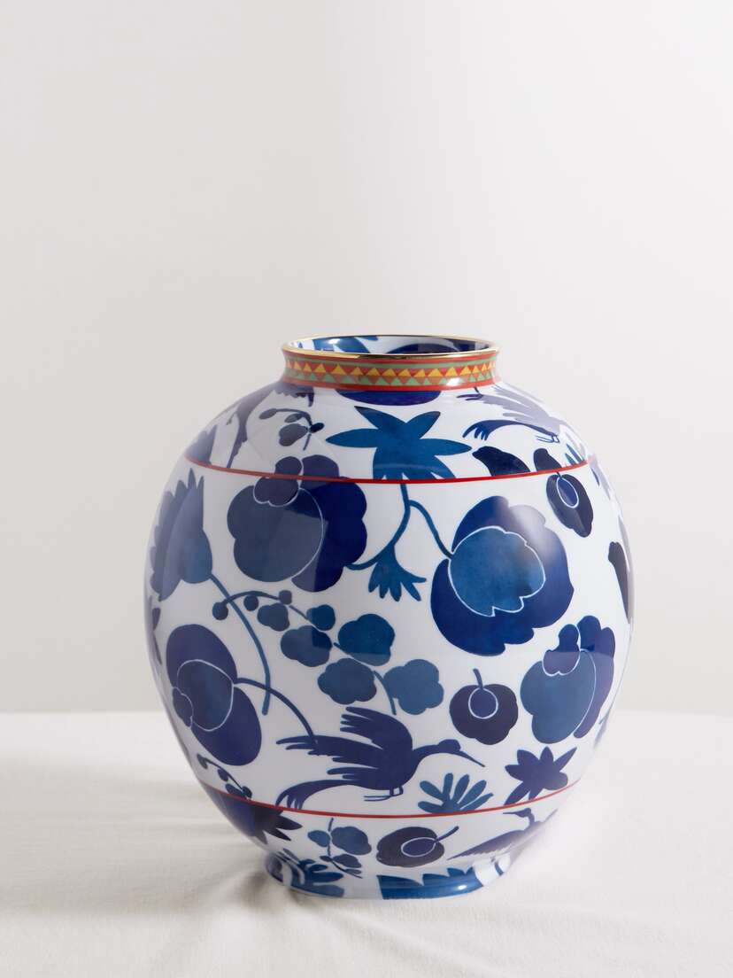 La DoubleJ Big Bubble Gold-plated Painted Porcelain Vase