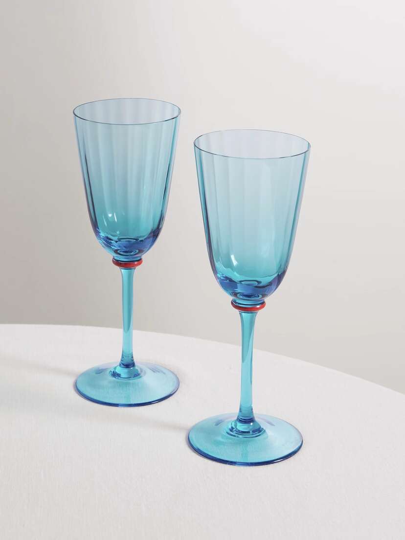 La DoubleJ Set Of Two Murano Glass Wine Glasses