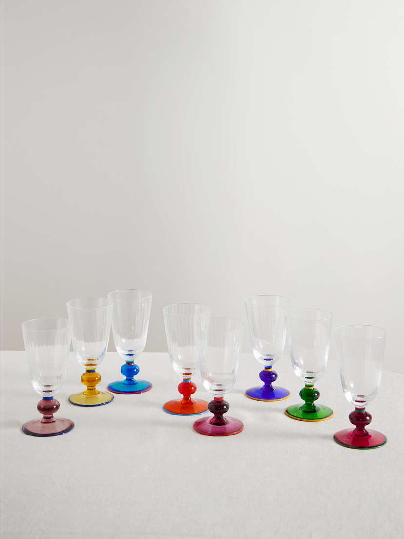 La DoubleJ Set Of Eight Perfetto Murano Wine Glasses