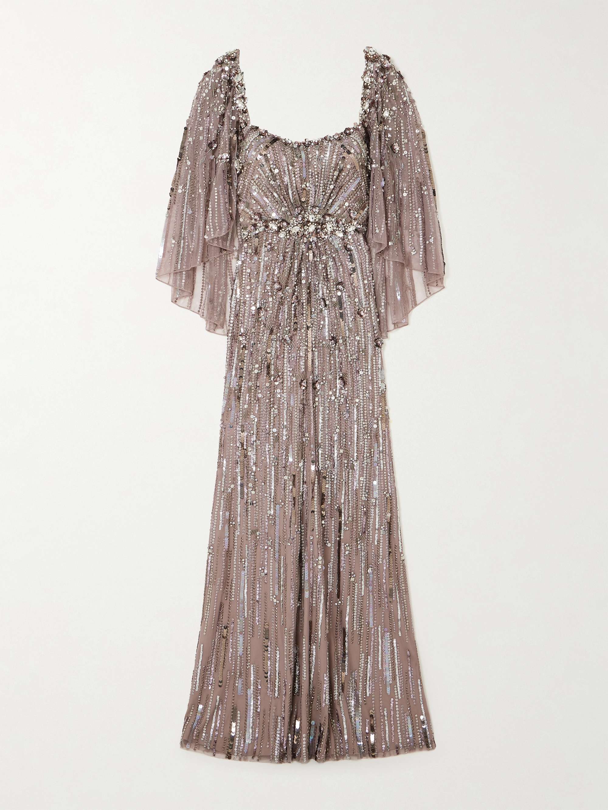 JENNY PACKHAM Cape-effect embellished tulle gown