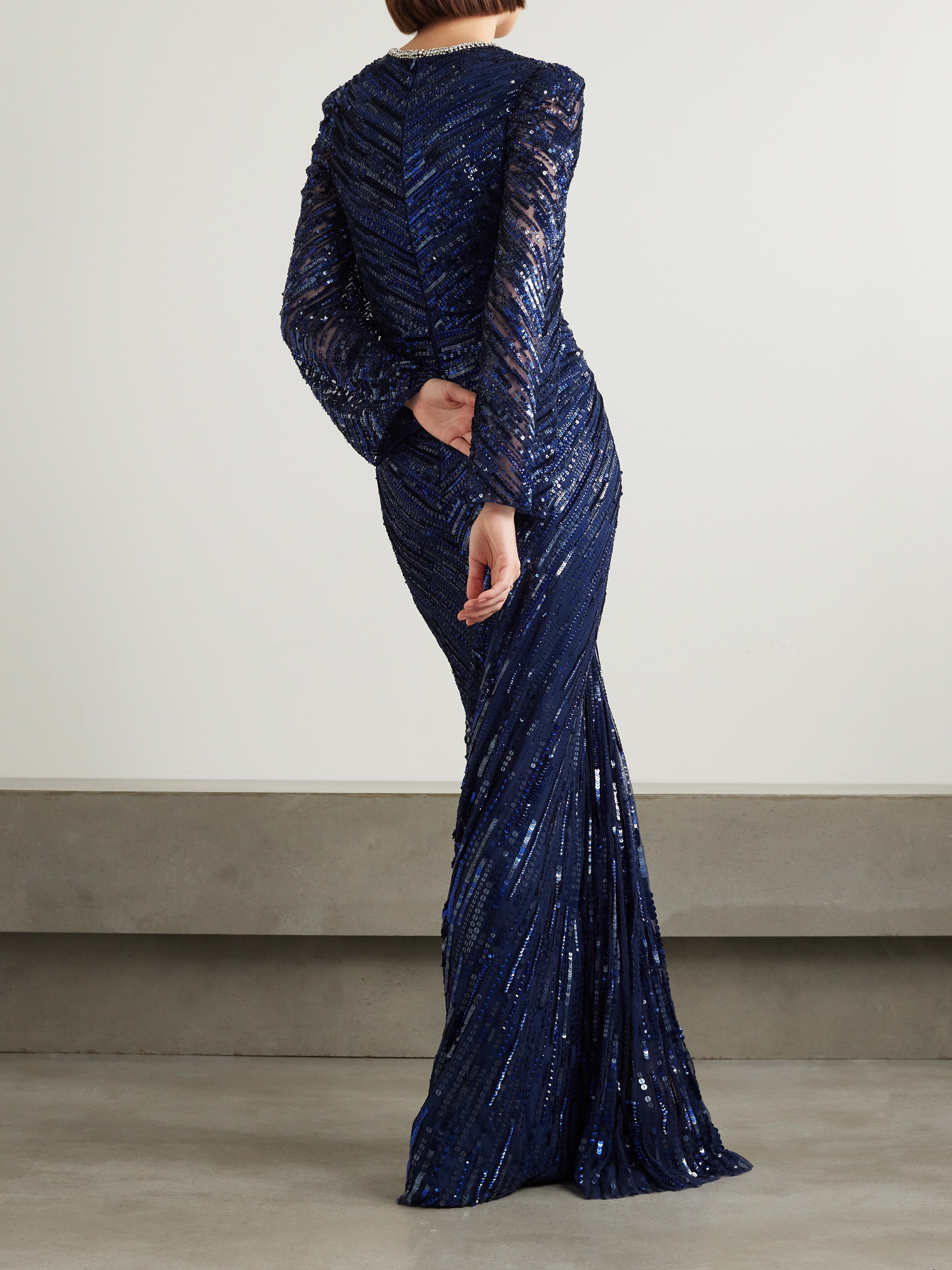Jenny Packham Darcy crystal-embellished sequined tulle gown thumbnail