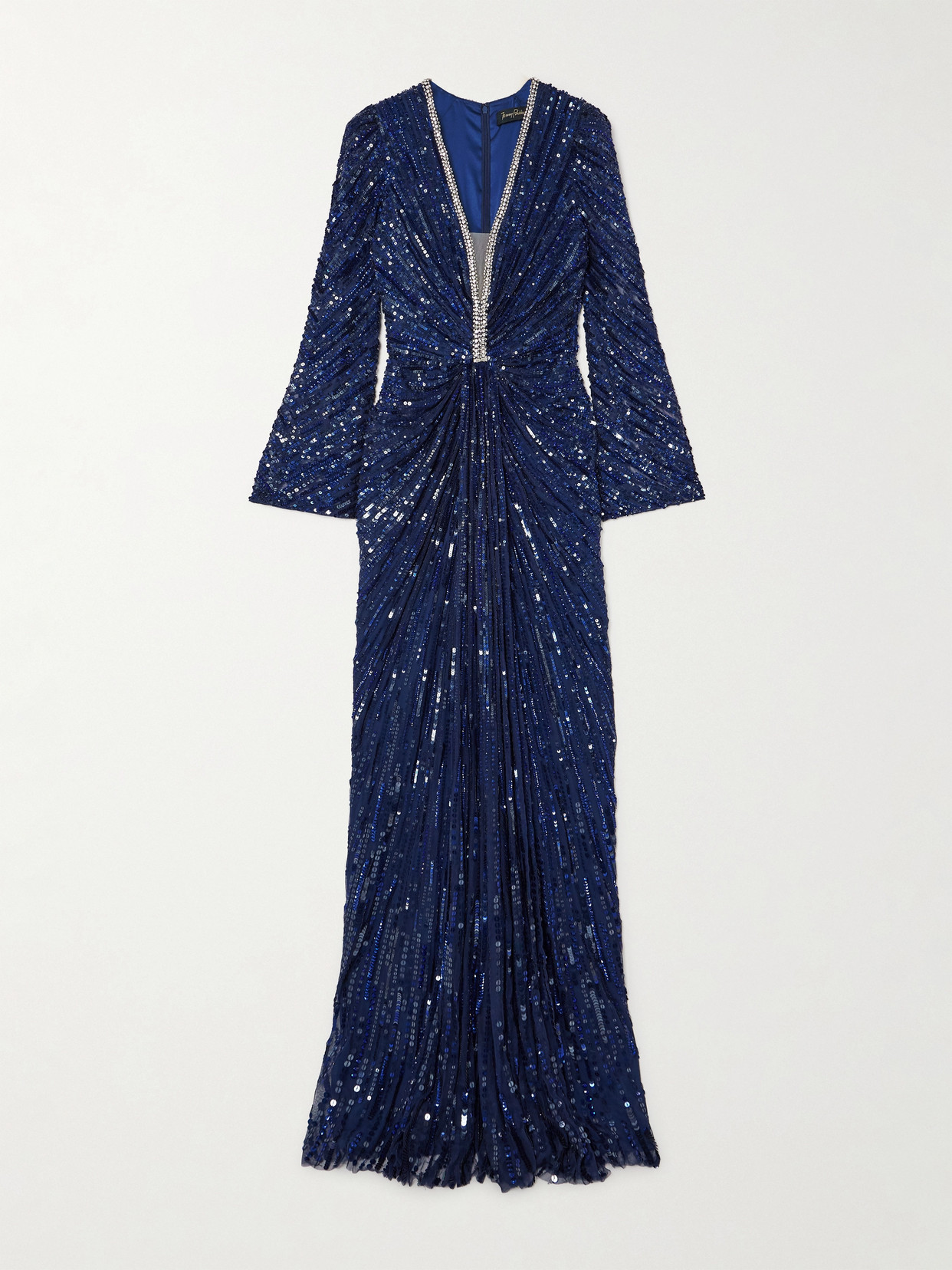 Jenny Packham Darcy Crystal-embellished Sequined Tulle Gown In Blue