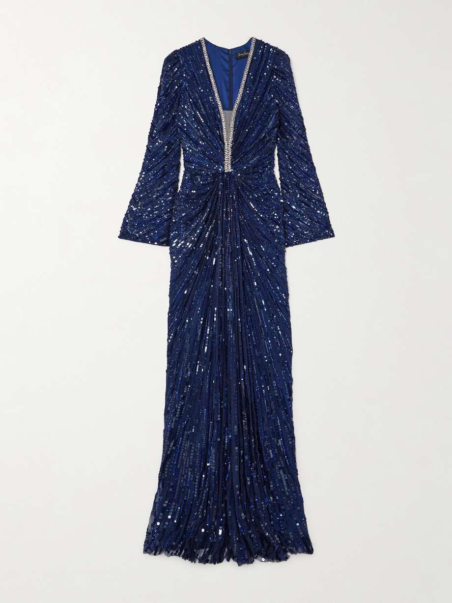 darcy crystal-embellished sequined tulle gown