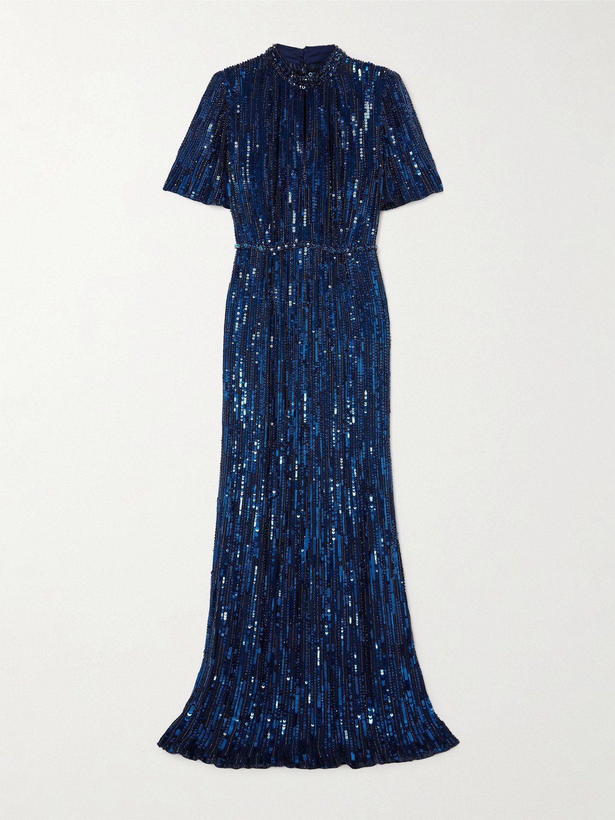 Jenny Packham - Viola Bead-embellished Sequined Tulle Gown - Metallic