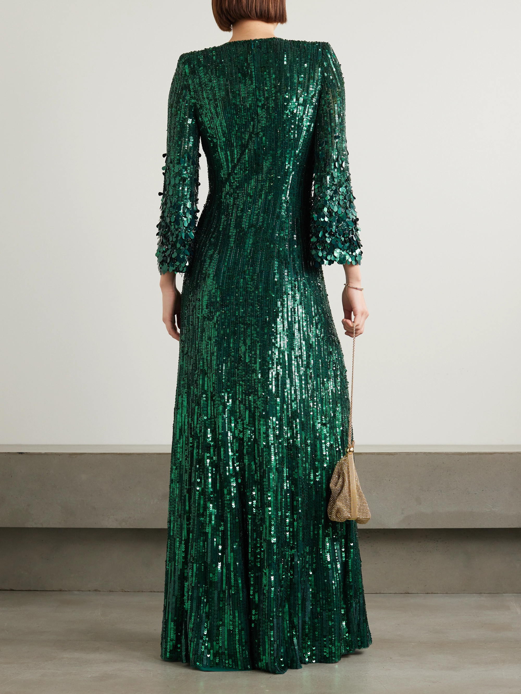 Jenny Packham Nymph embellished sequined tulle gown thumbnail