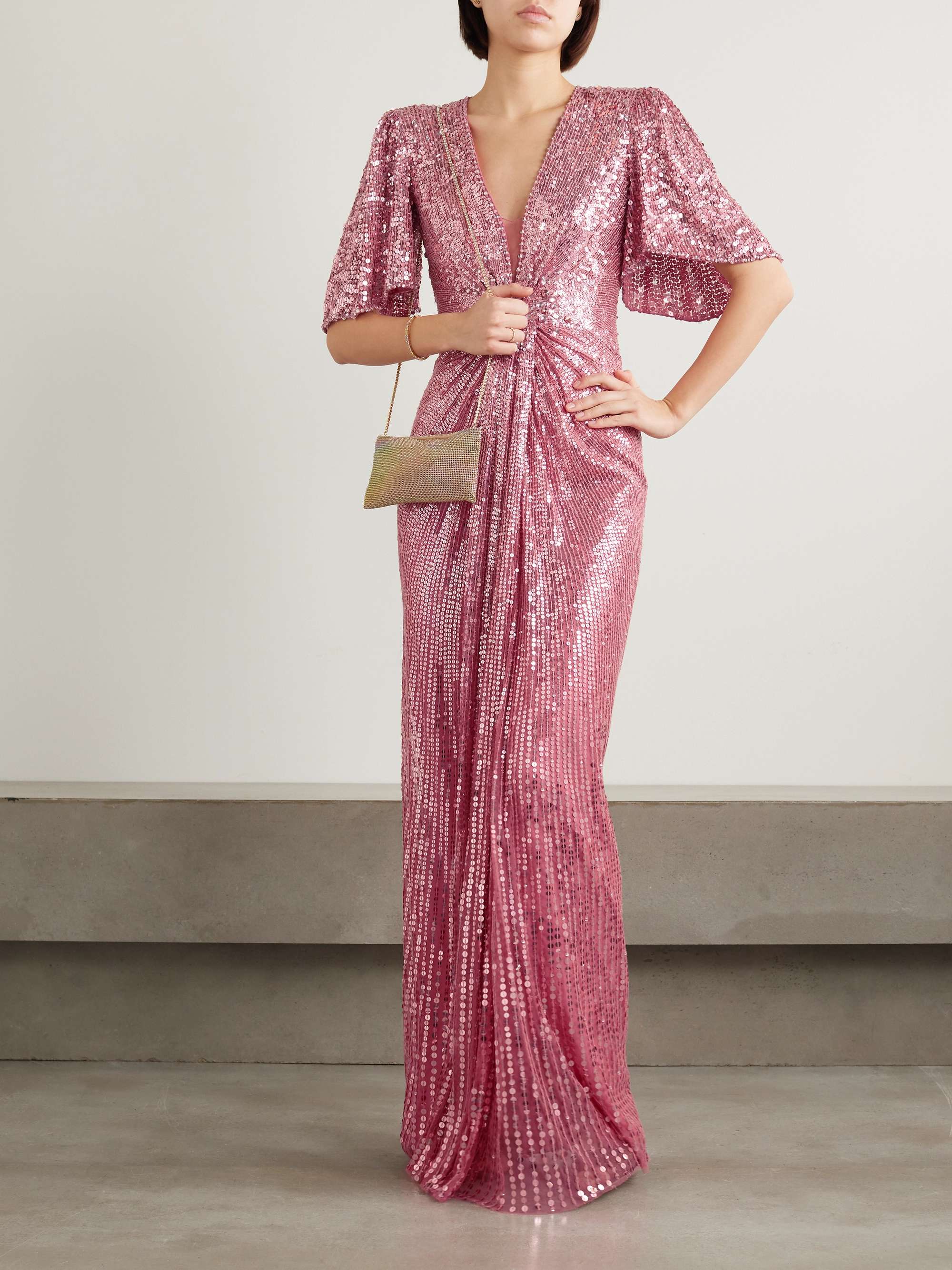 Jenny Packham Lace Silk Nightgown in Pink