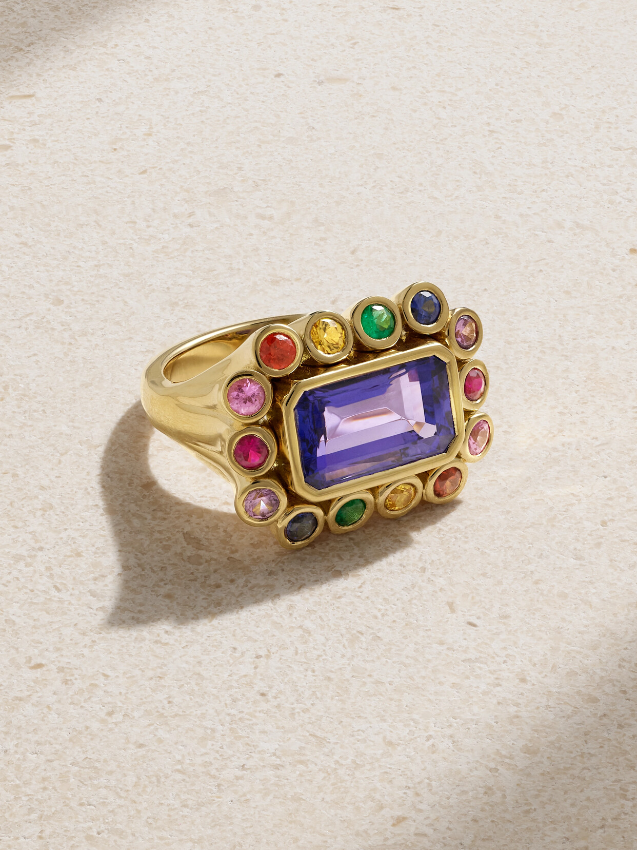 Brent Neale - Wildflower 18-karat Gold Multi-stone Ring - 7