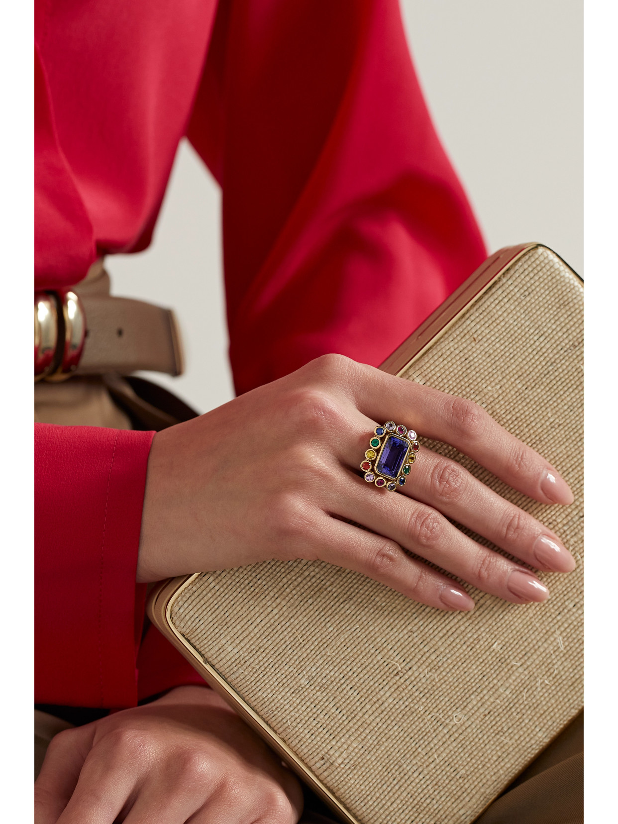 BRENT NEALE WILDFLOWER 18-KARAT GOLD MULTI-STONE RING