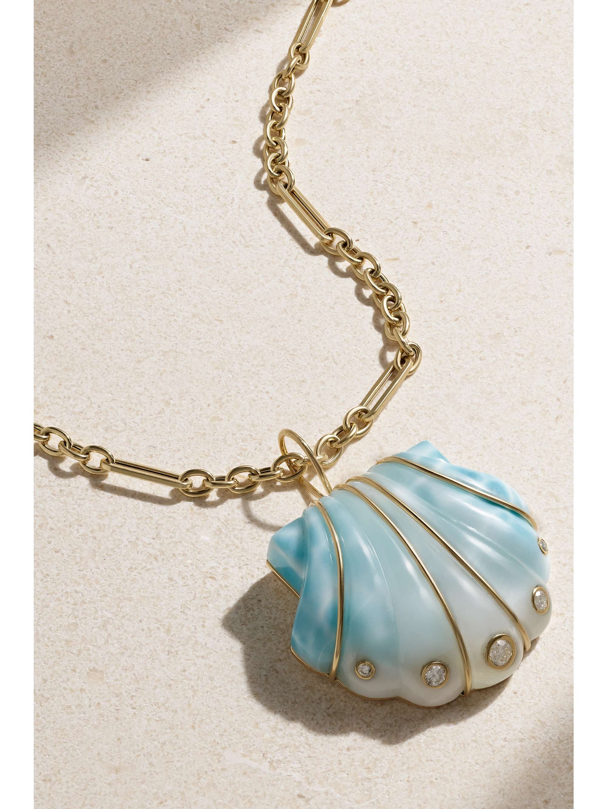 BRENT NEALE Shell 18-karat gold multi-stone necklace