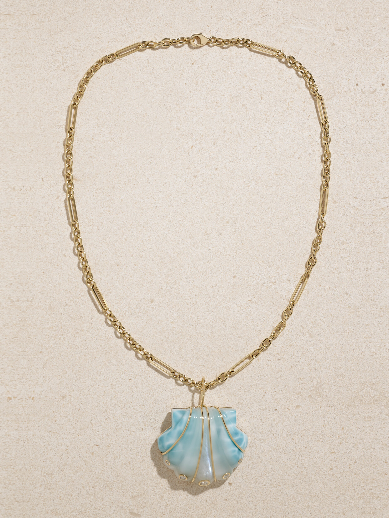 Brent Neale Shell 18-karat Gold Multi-stone Necklace