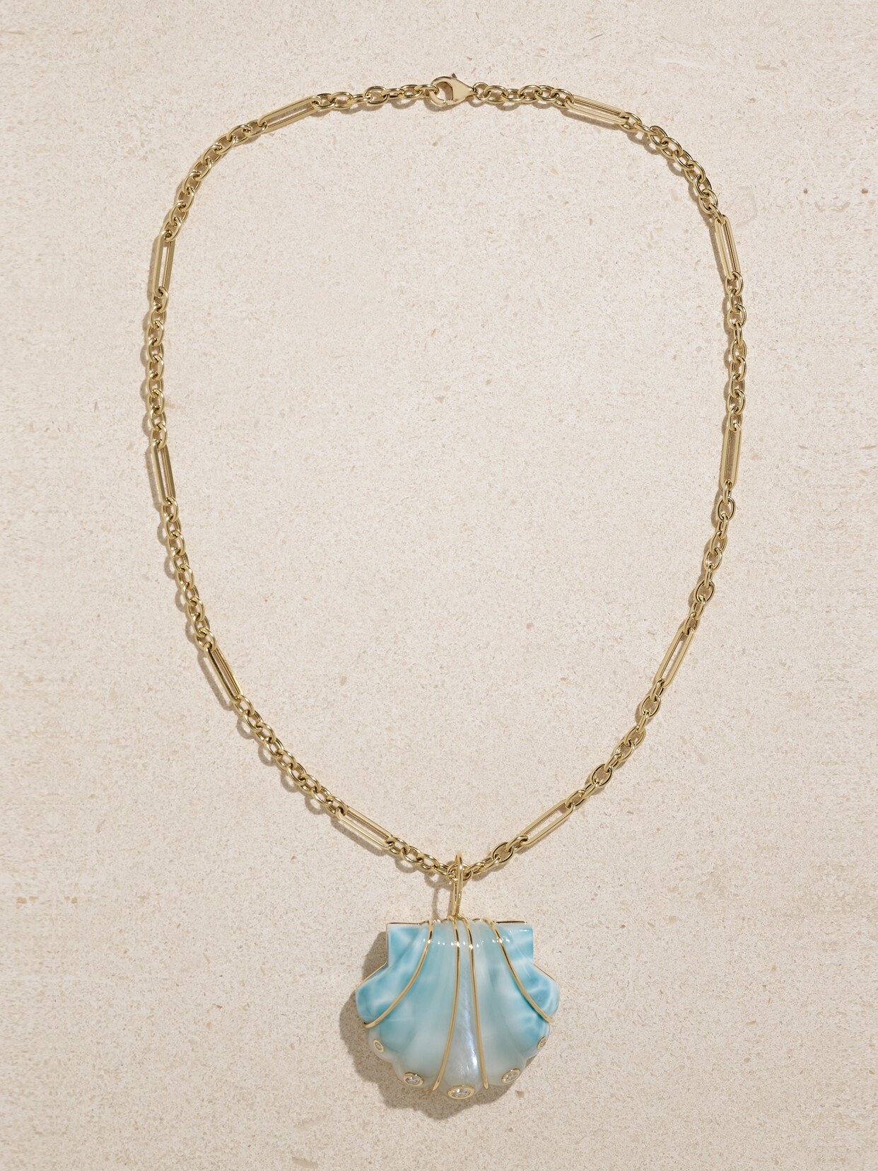 Brent Neale Shell 18-karat Gold Multi-stone Necklace