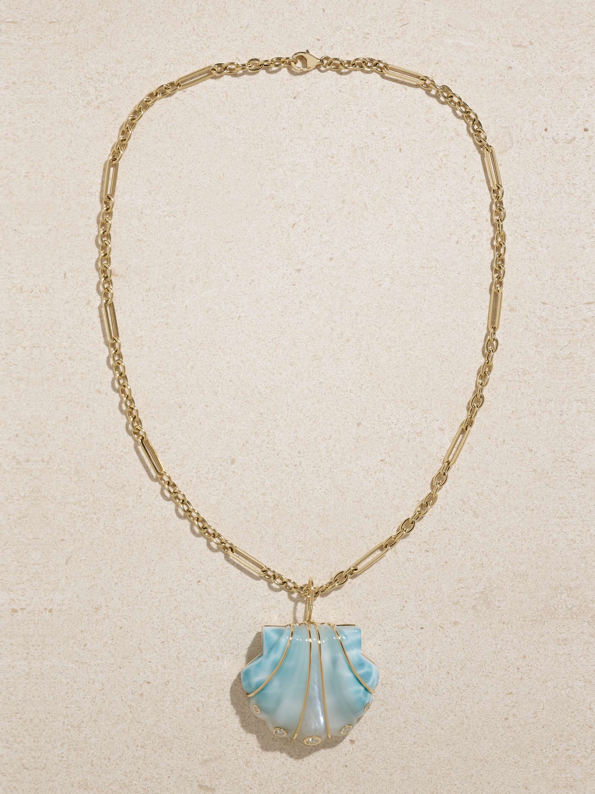 BRENT NEALE Shell 18-karat gold multi-stone necklace | NET-A-PORTER