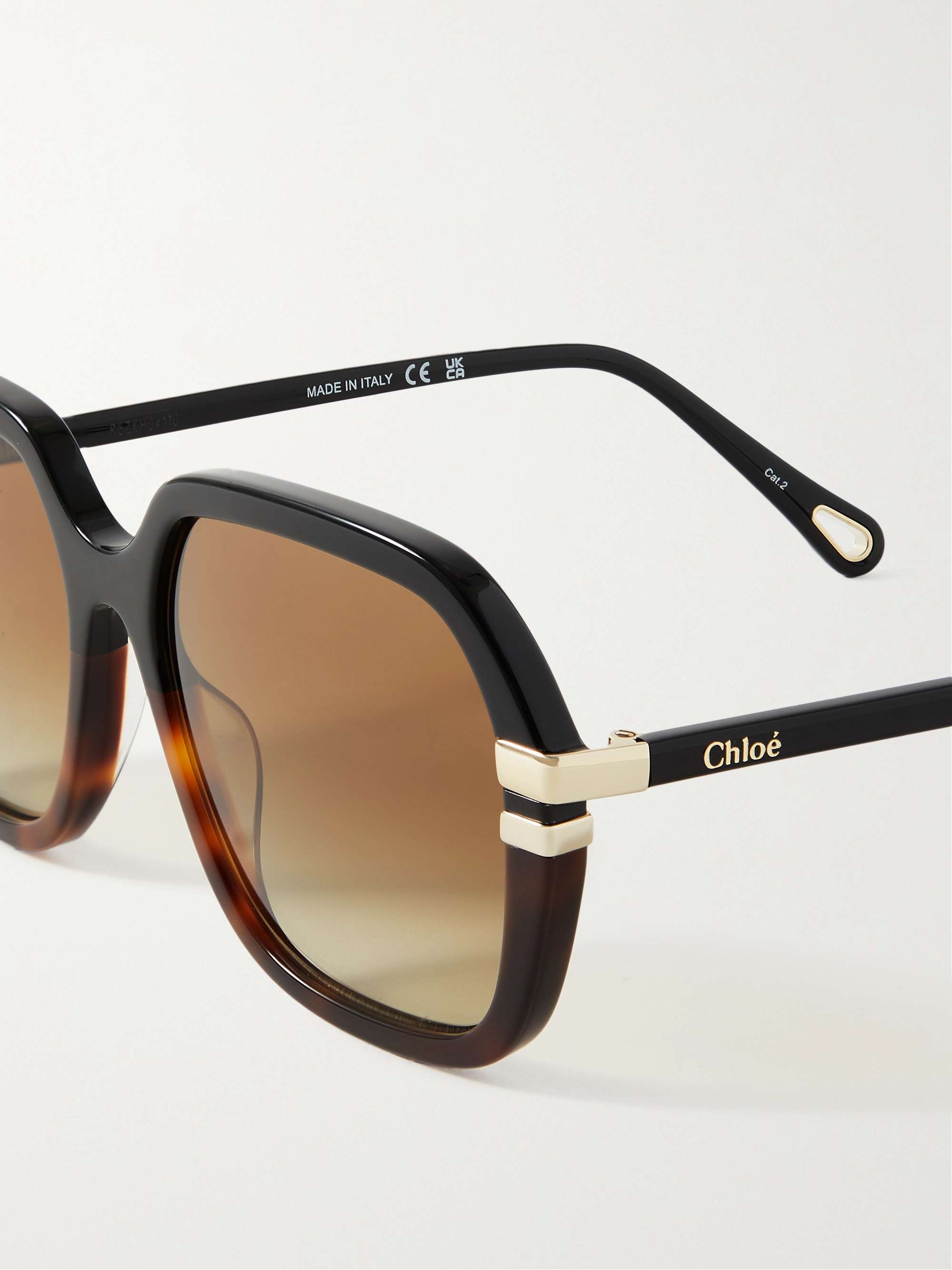 CHLOÉ EYEWEAR West roundframe tortoiseshell recycledacetate