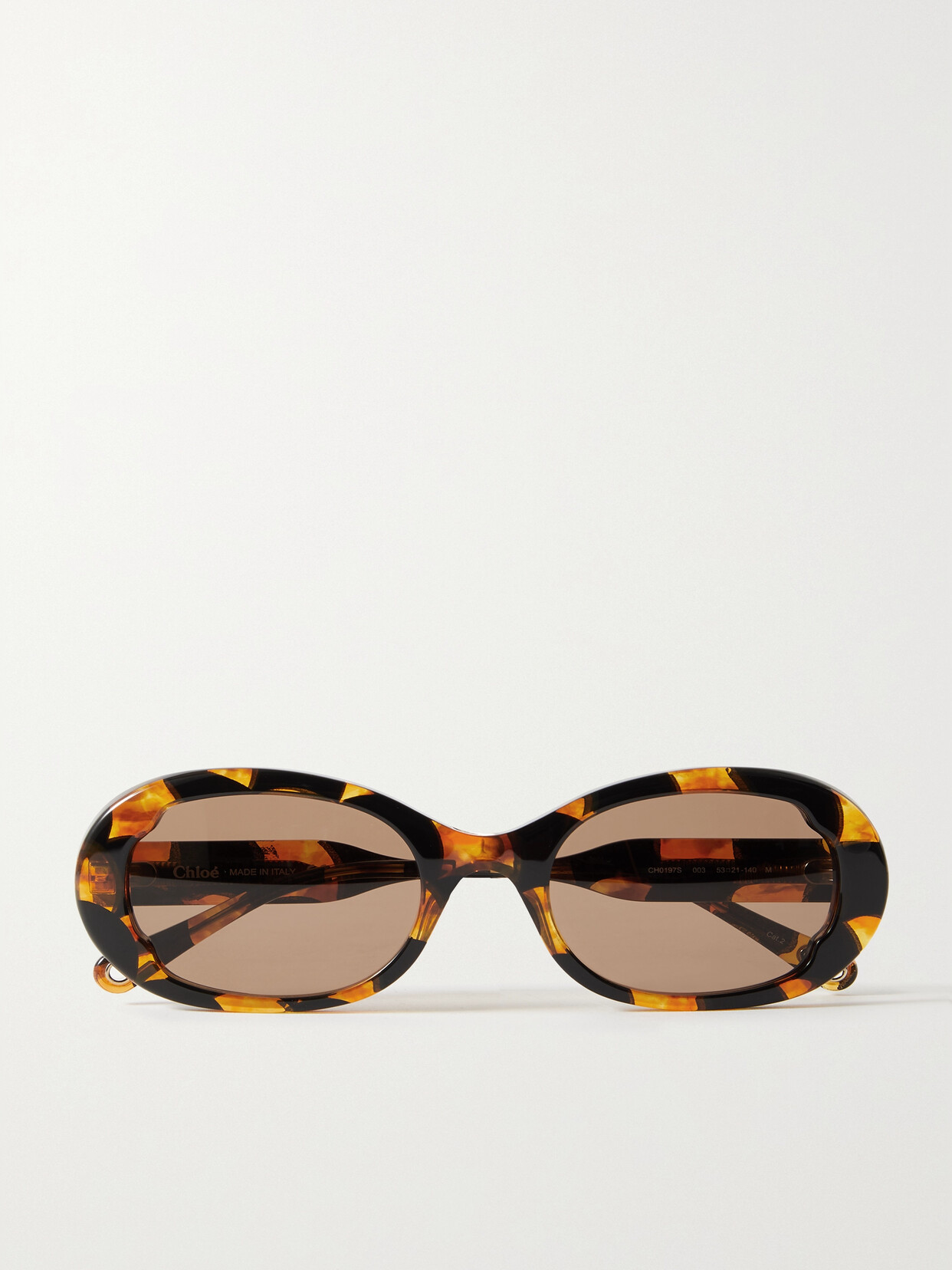 Chloé Honoré Oval-frame Tortoiseshell Recycled-acetate Sunglasses In Brown