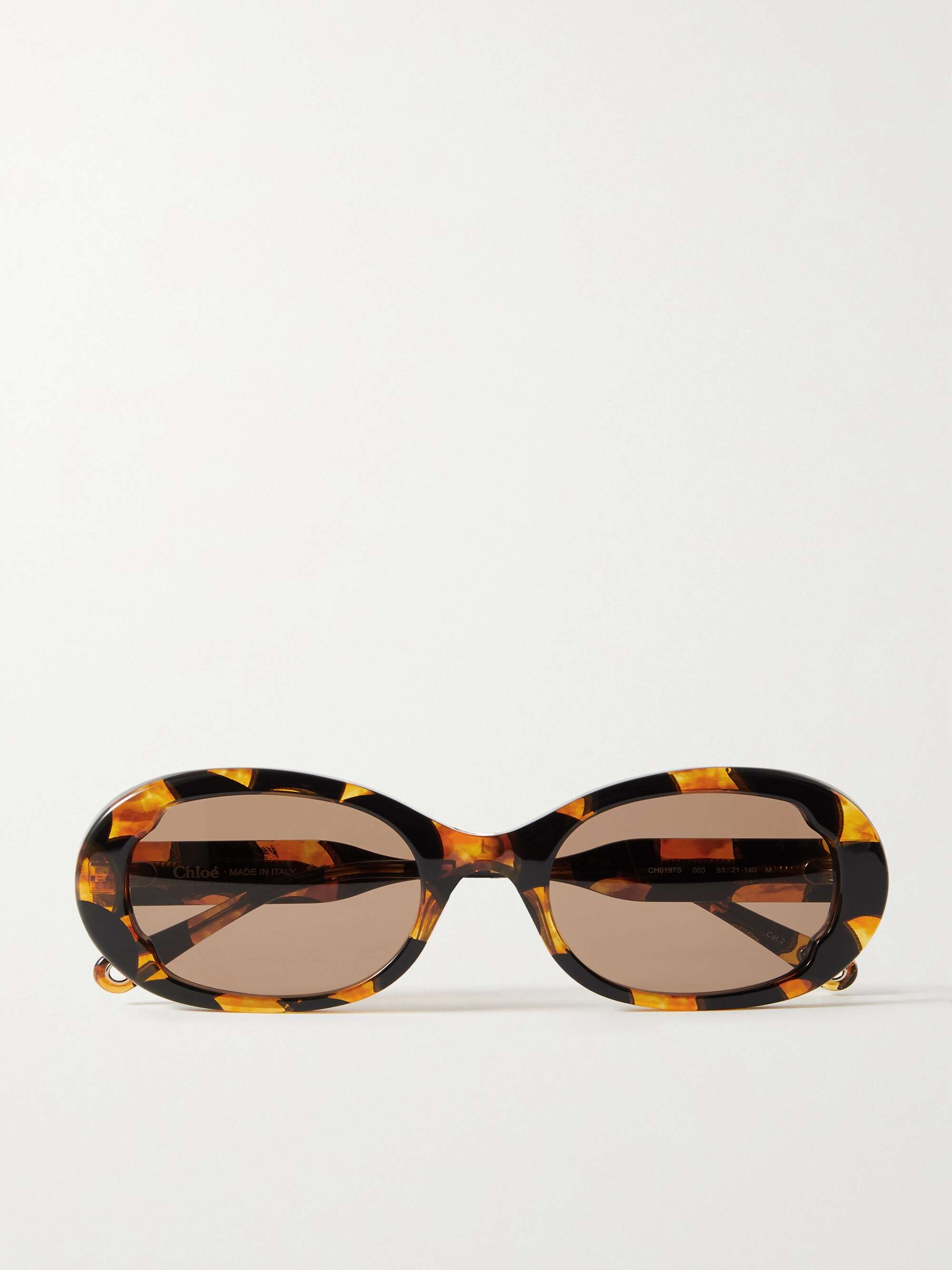 CHLOÉ EYEWEAR Honoré oval-frame tortoiseshell recycled-acetate ...