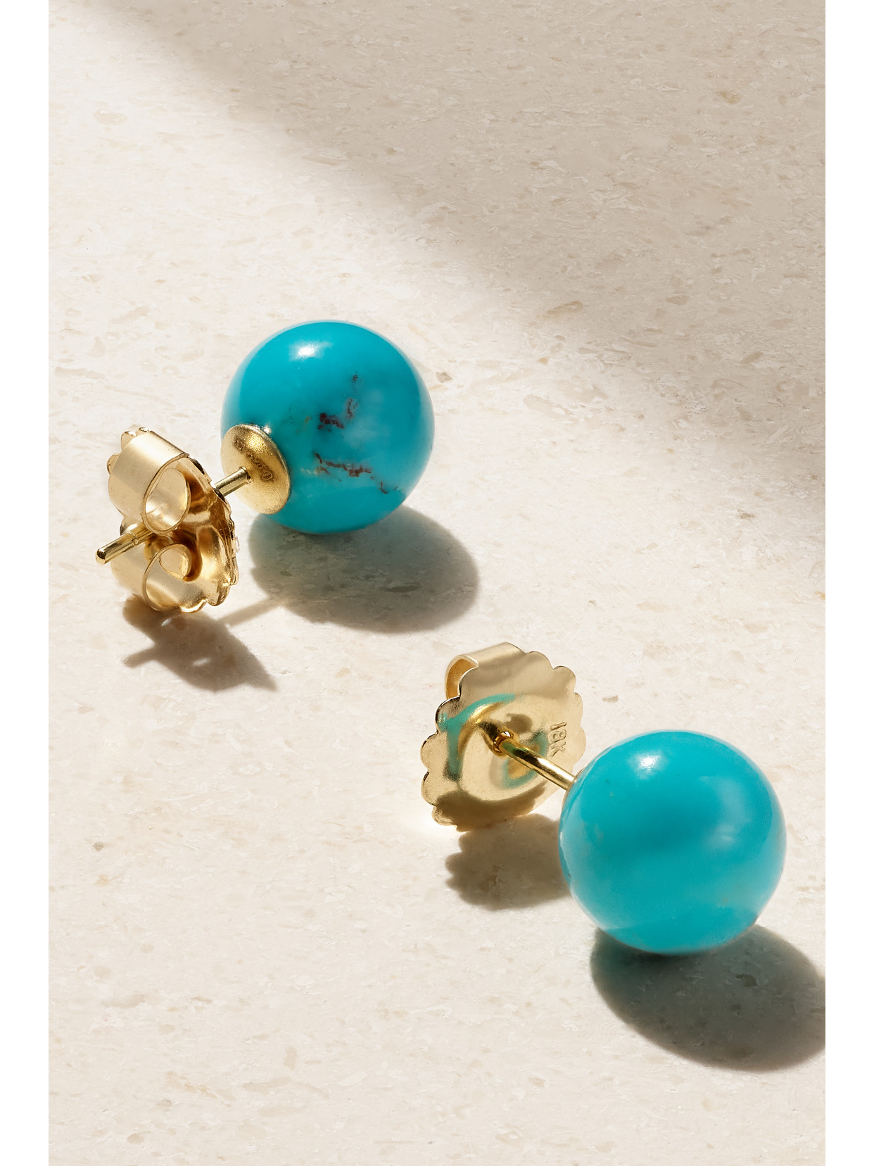 Shop Irene Neuwirth Large Gumball 18-karat Gold Turquoise Earrings