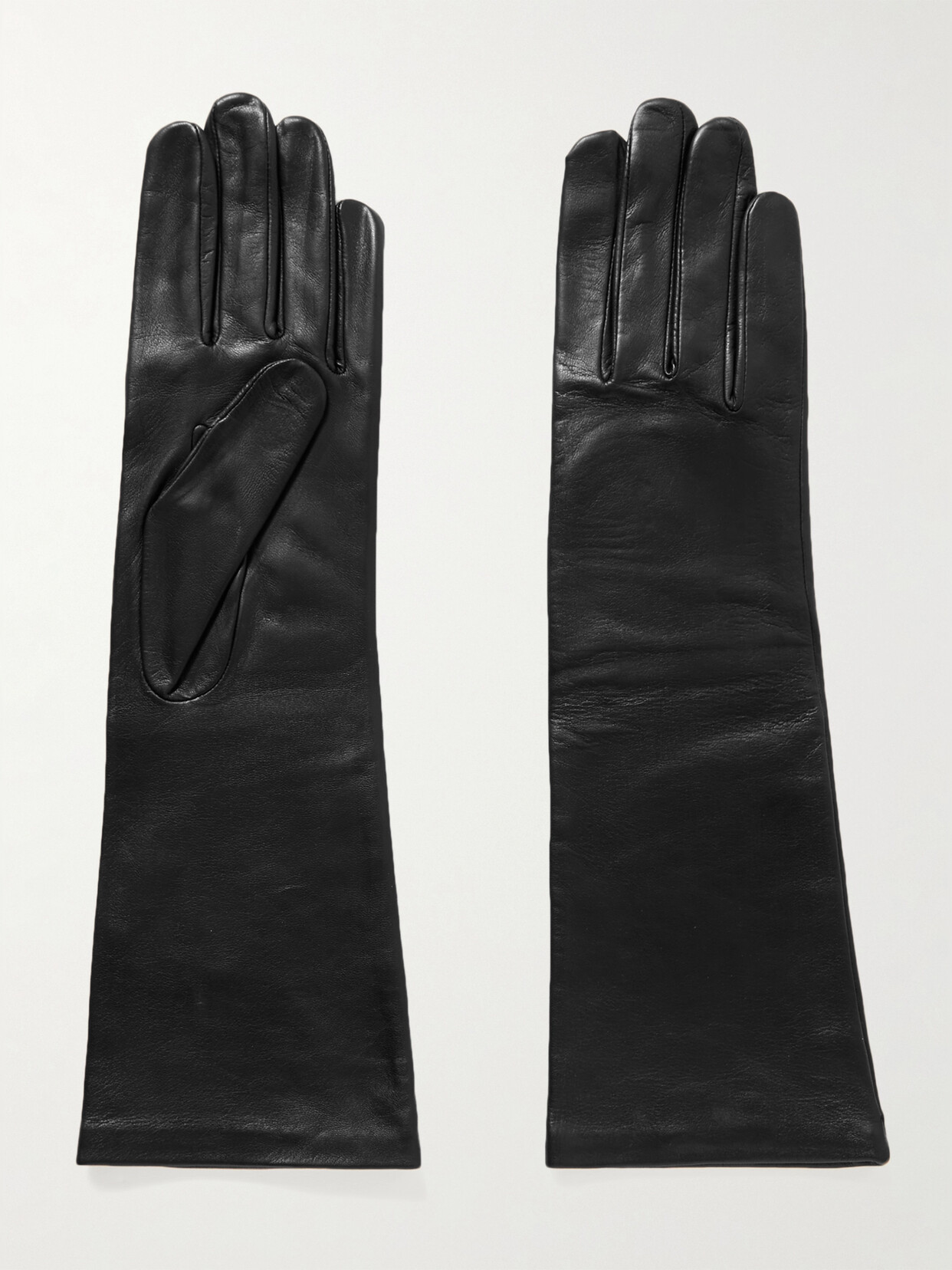 Agnelle Celia Leather Gloves In Black