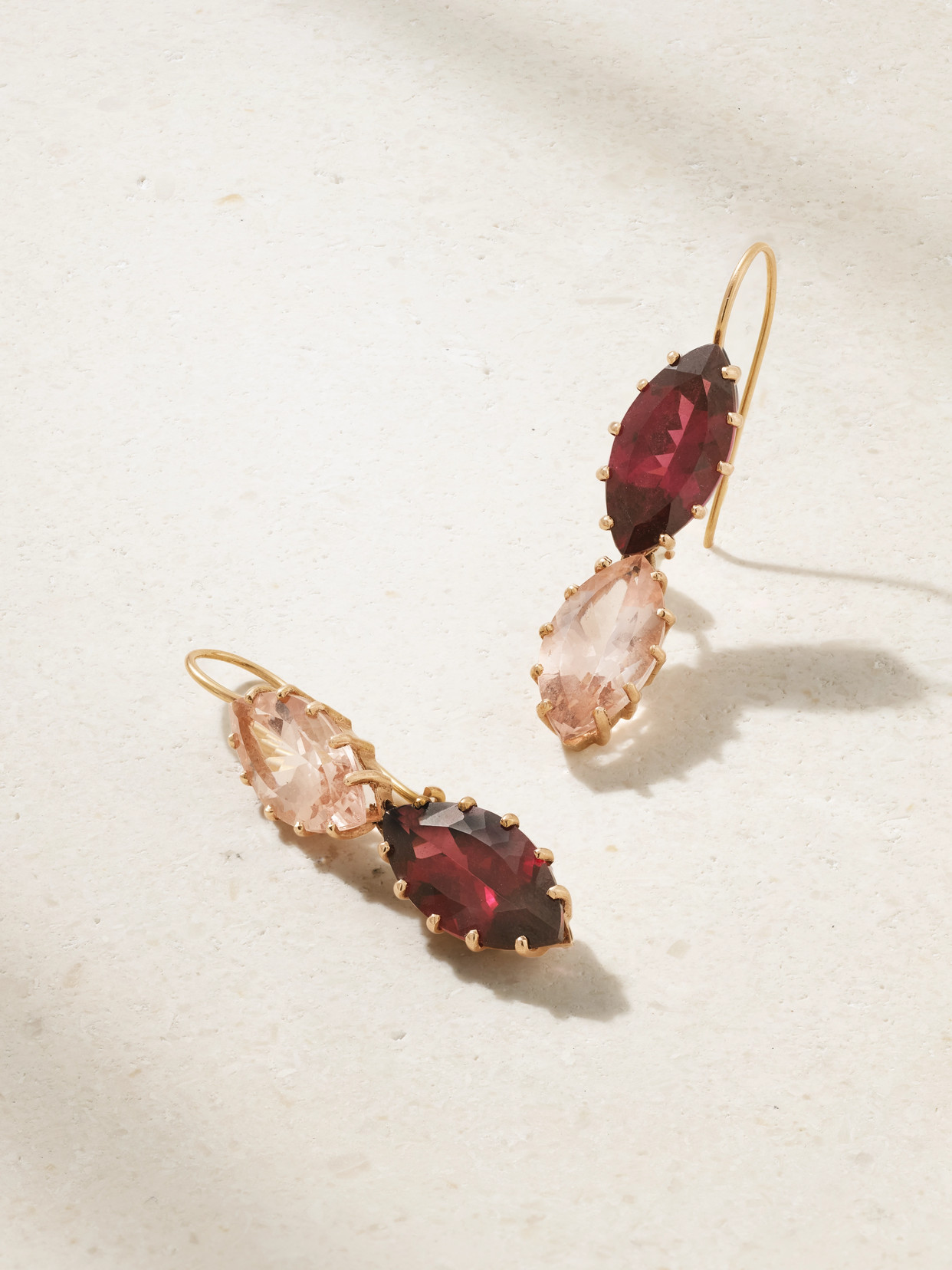 Andrea Fohrman 18-karat Rose Gold, Rhodolite Garnet And Morganite Earrings