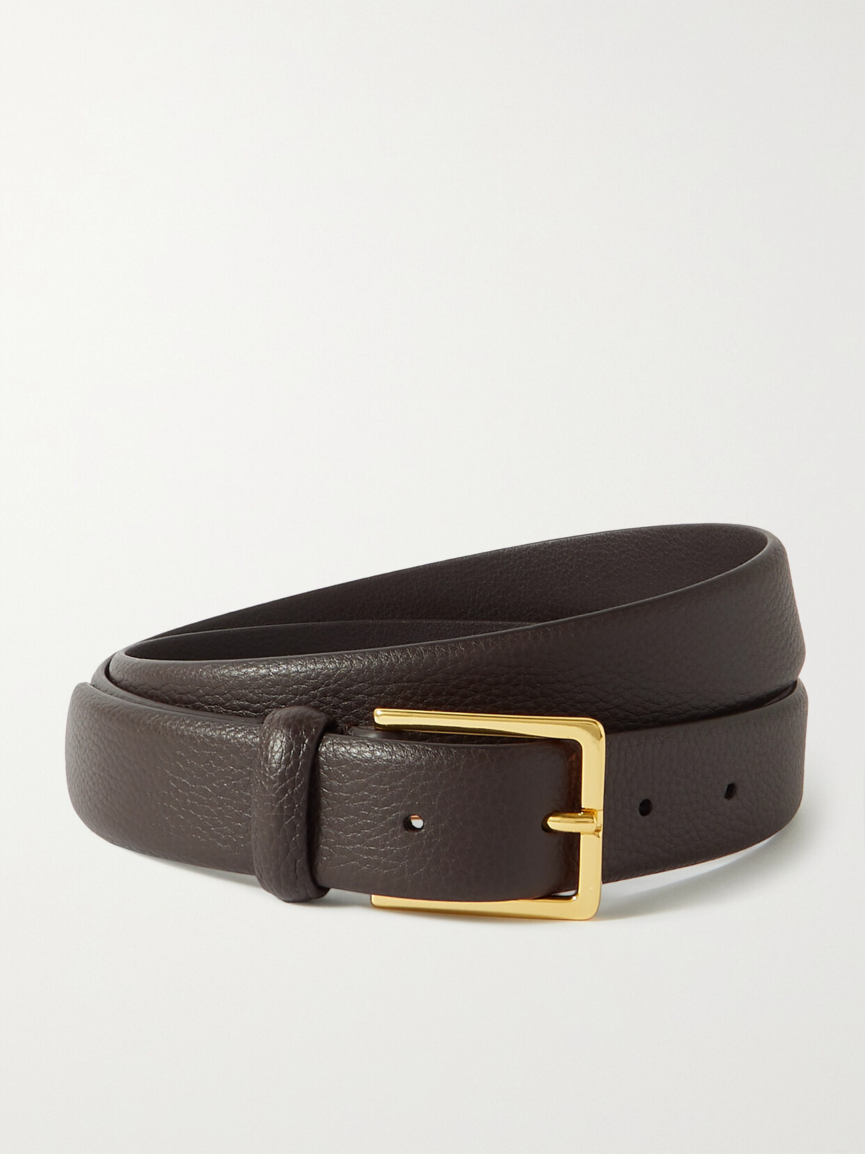 Anderson's Textured-leather Belt In Brown