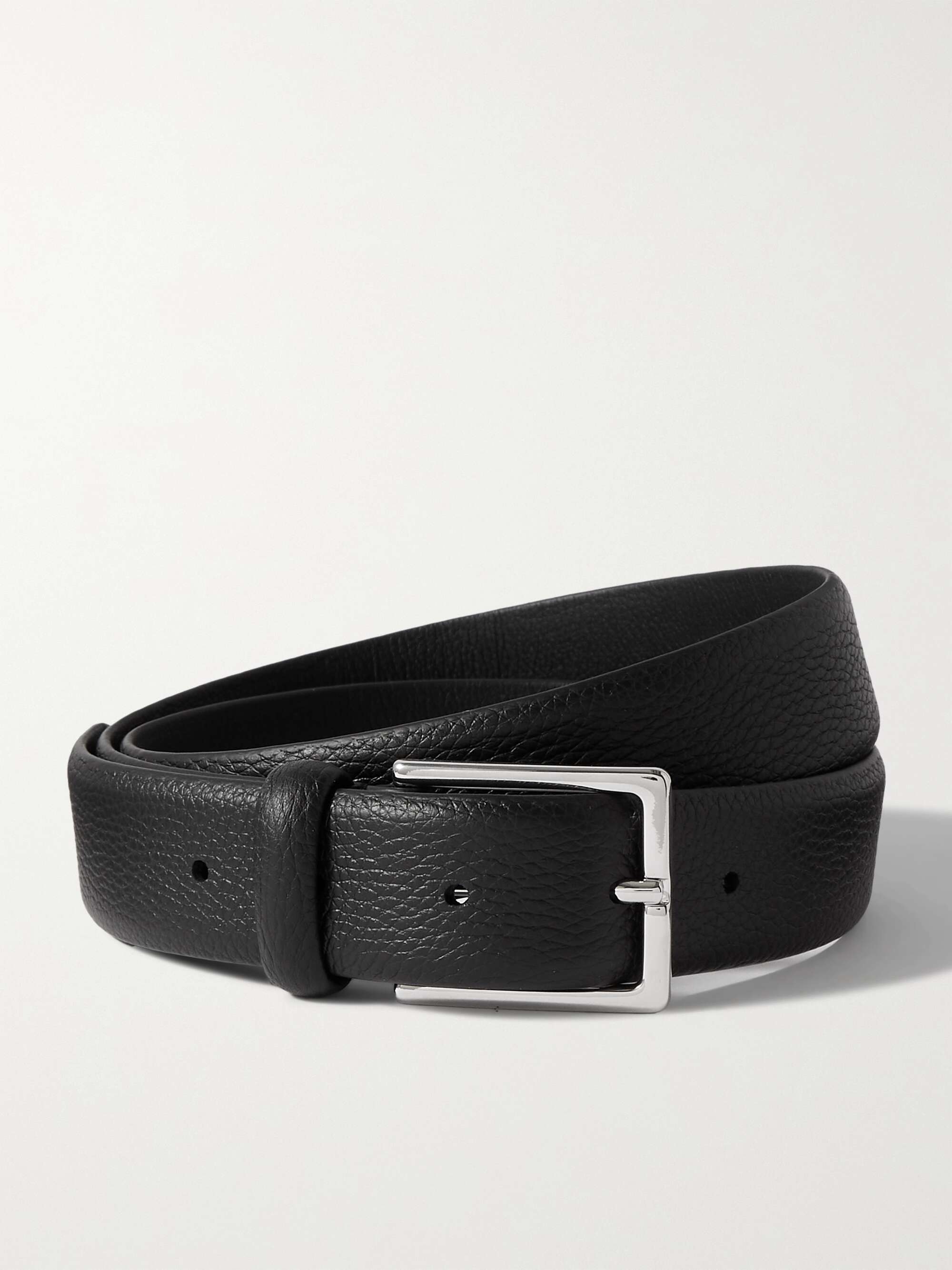 ANDERSON\'S Textured-leather belt | NET-A-PORTER