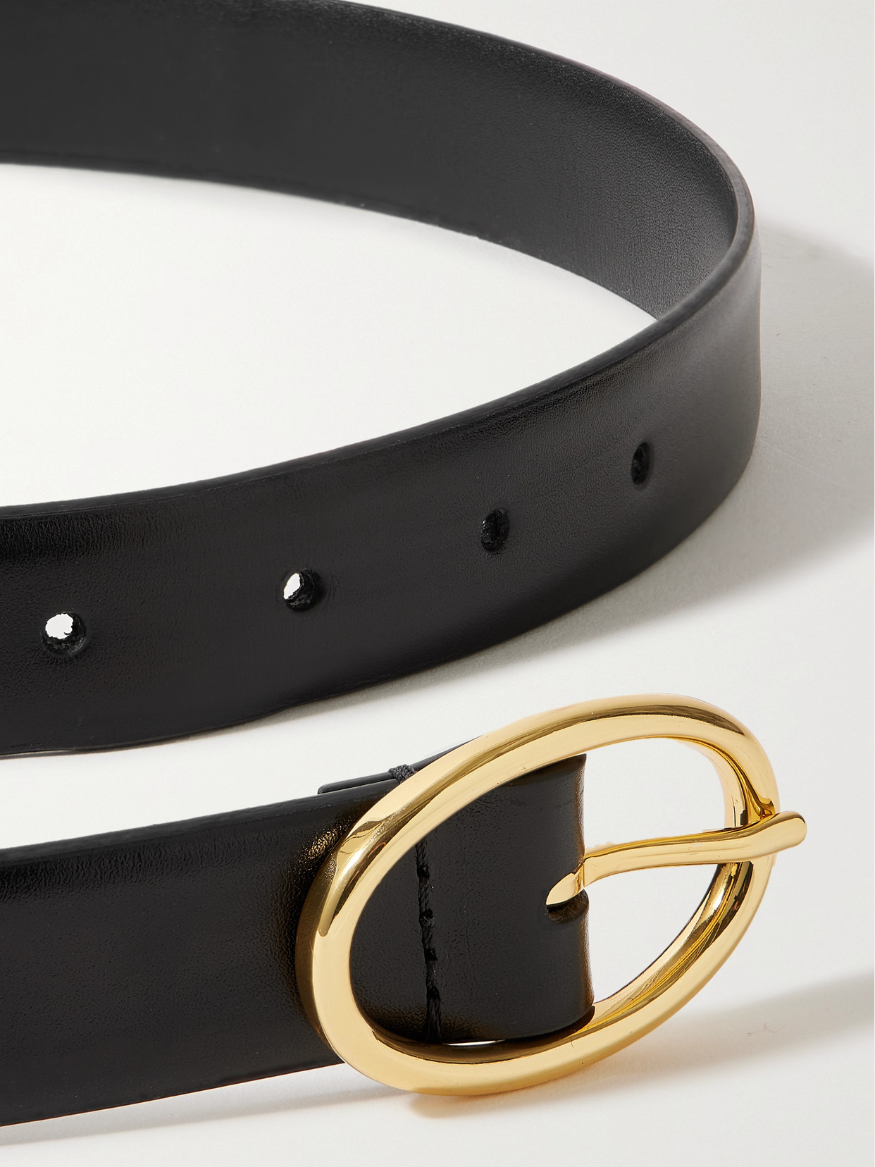 Shop Anderson's Leather Belt In Black