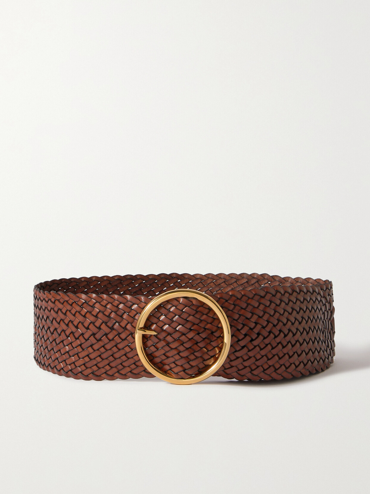 Anderson's Woven Leather Waist Belt In Brown