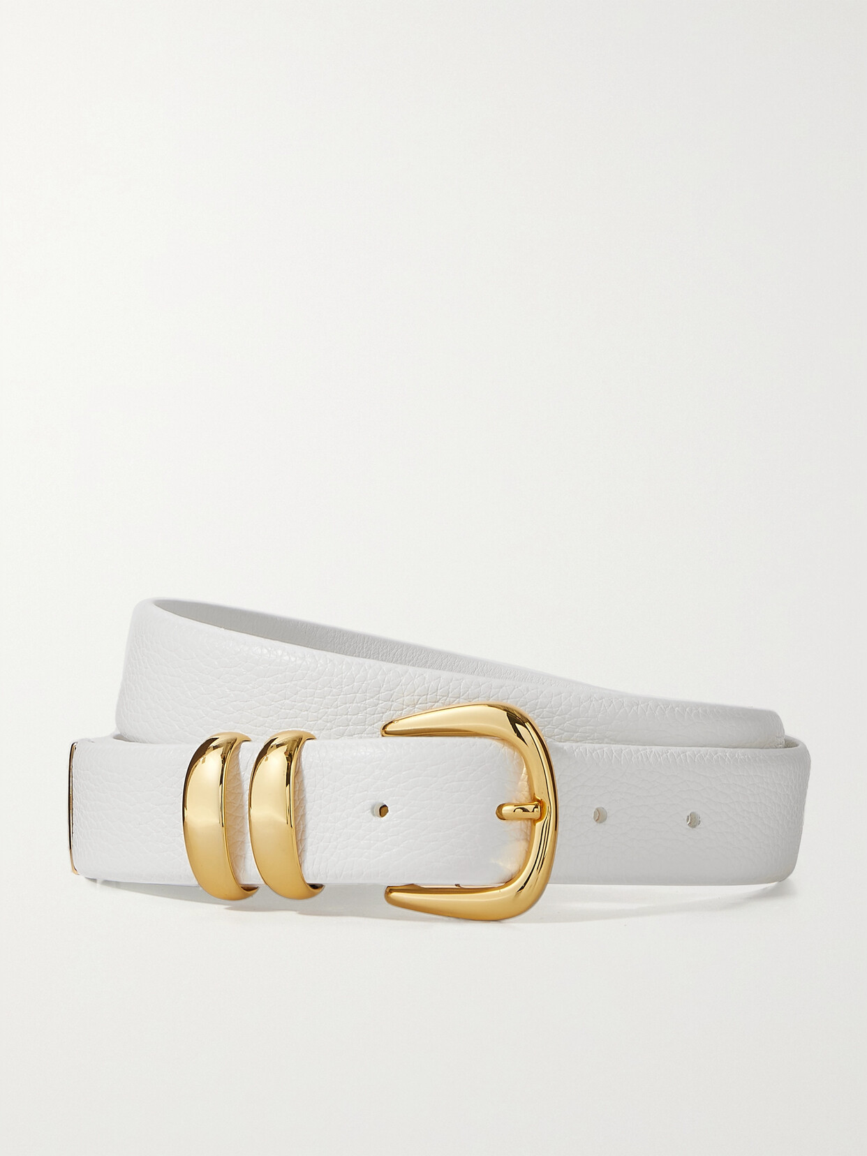 Anderson's Textured-leather Belt In White