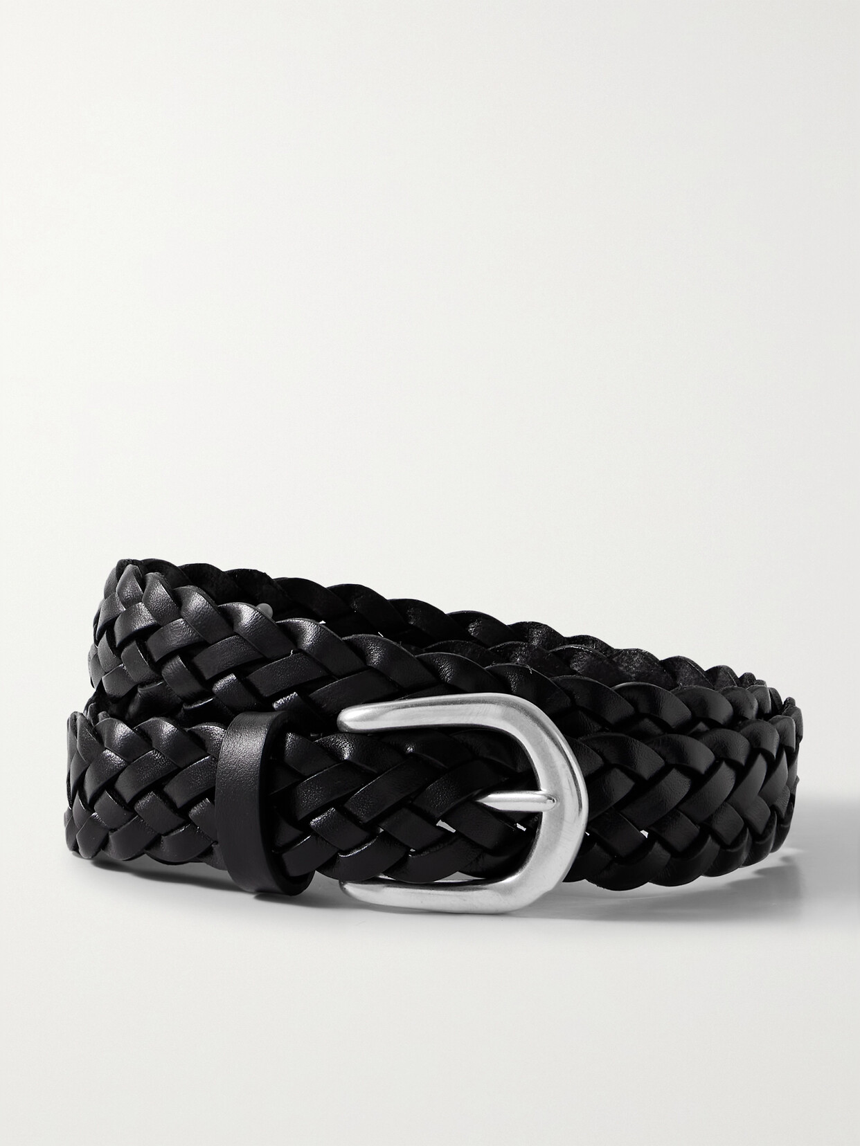 Anderson's Woven Leather Belt - Black