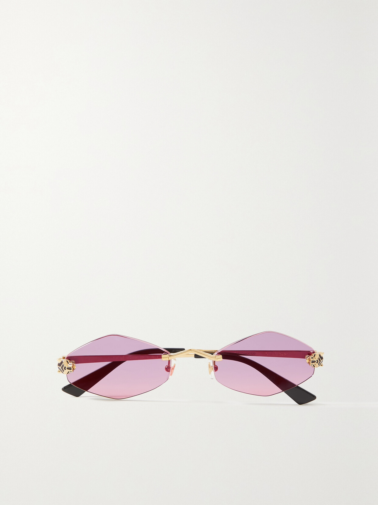 Cartier Eyewear Panthère Hexagon-frame Gold-tone Sunglasses