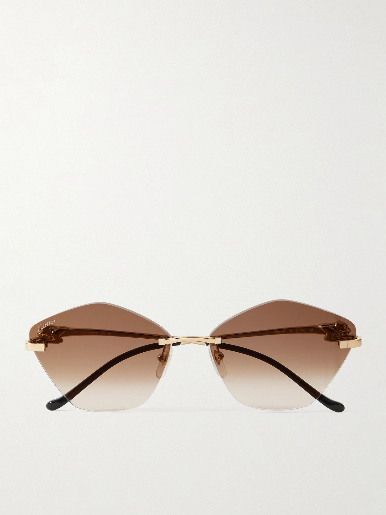 Cartier Eyewear Panthère D Cat-eye Gold-tone Sunglasses