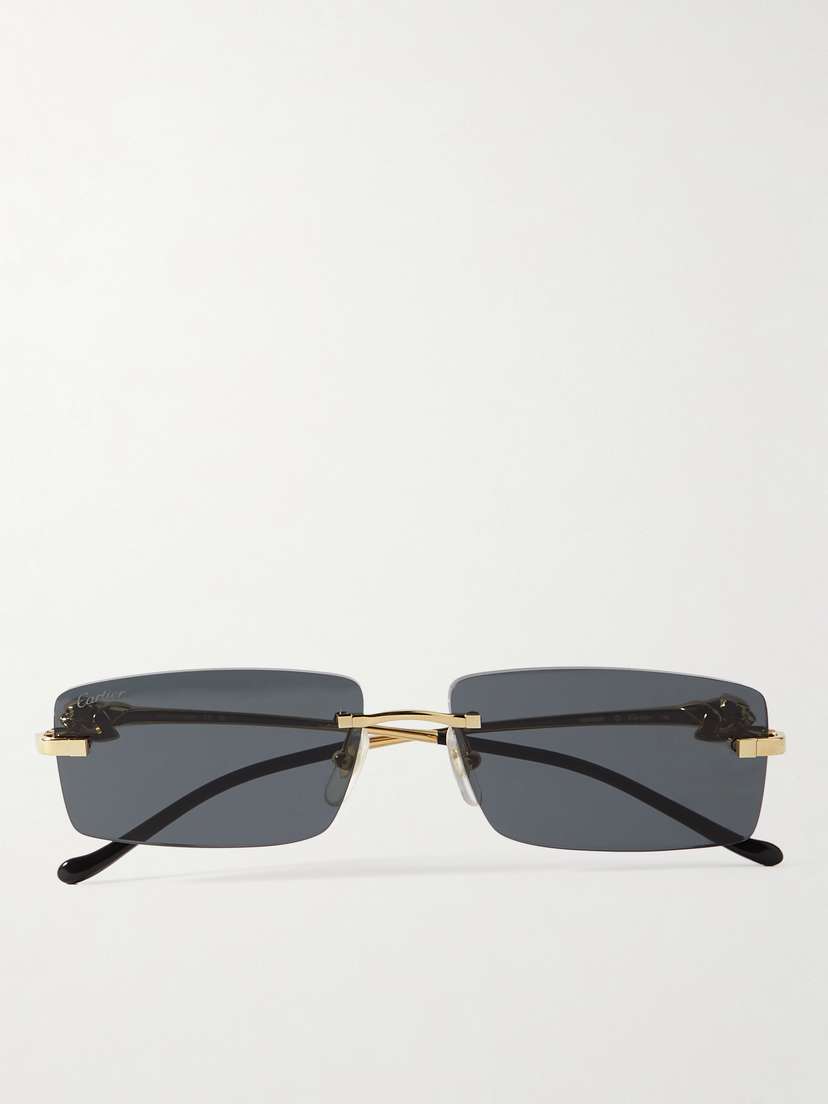 Cartier Eyewear Panthère D Square-frame Gold-tone Sunglasses