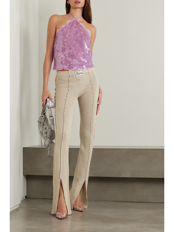 Siedrés Mult appliquéd linen-blend flared pants