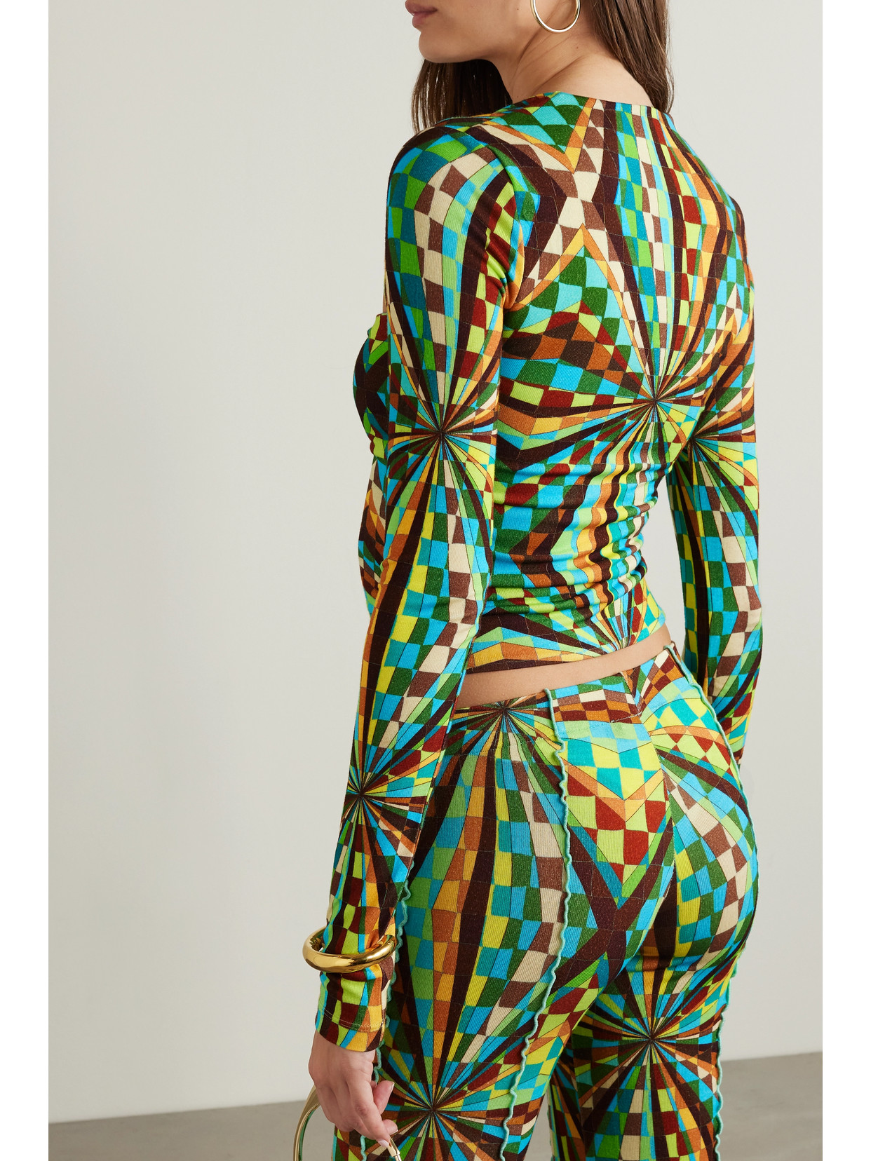 Siedrés - Divy Twist-Front Cutout Printed Stretch-Jersey Top