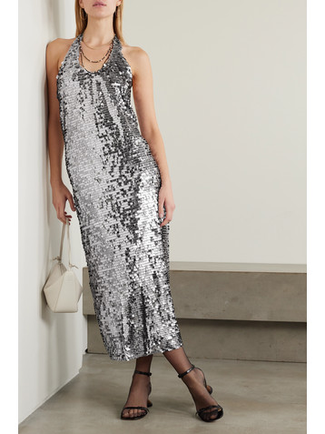 Siedrés Hely sequined tulle halterneck midi dress