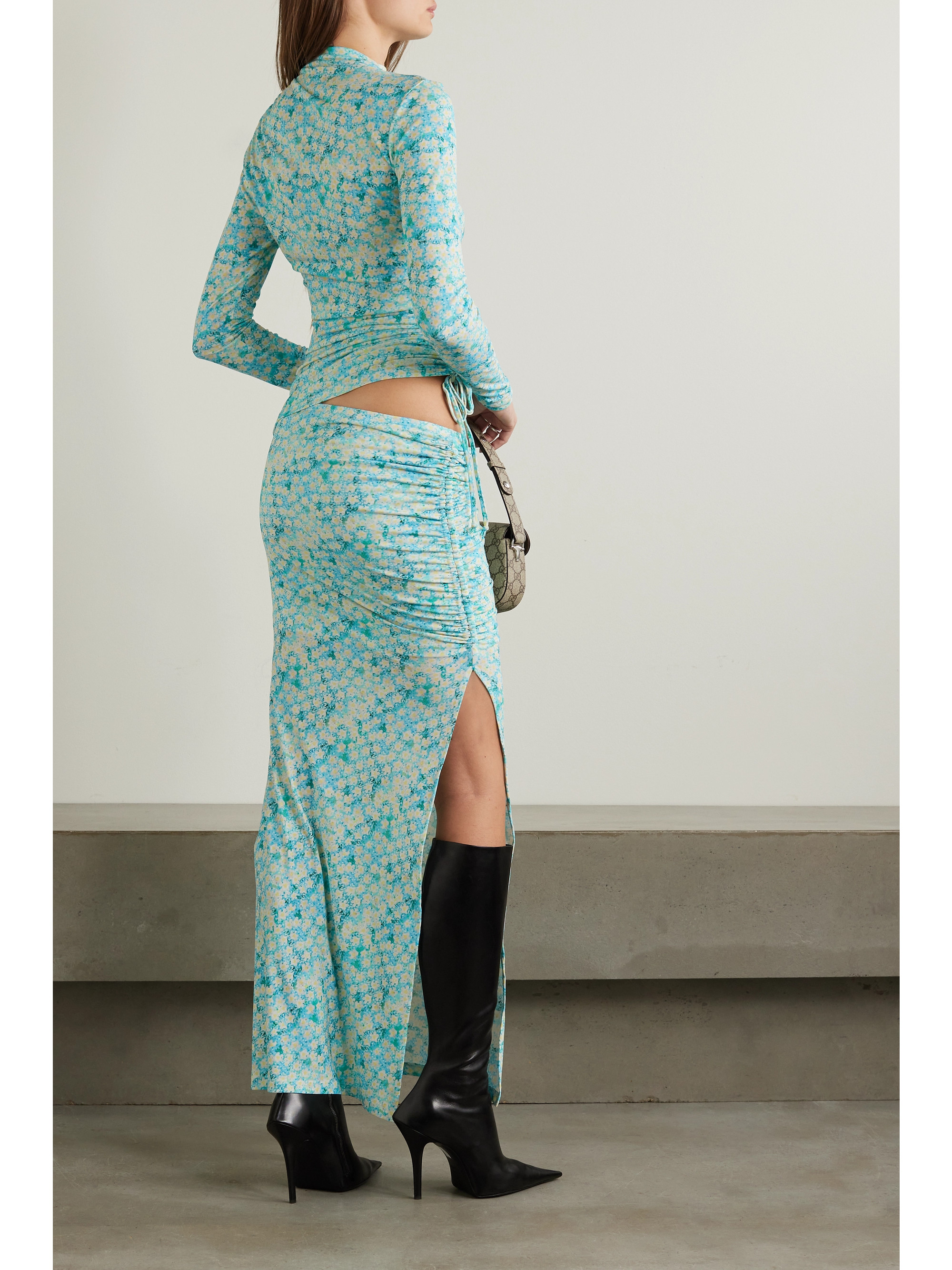 Siedrés Arni cutout floral-print jersey maxi dress