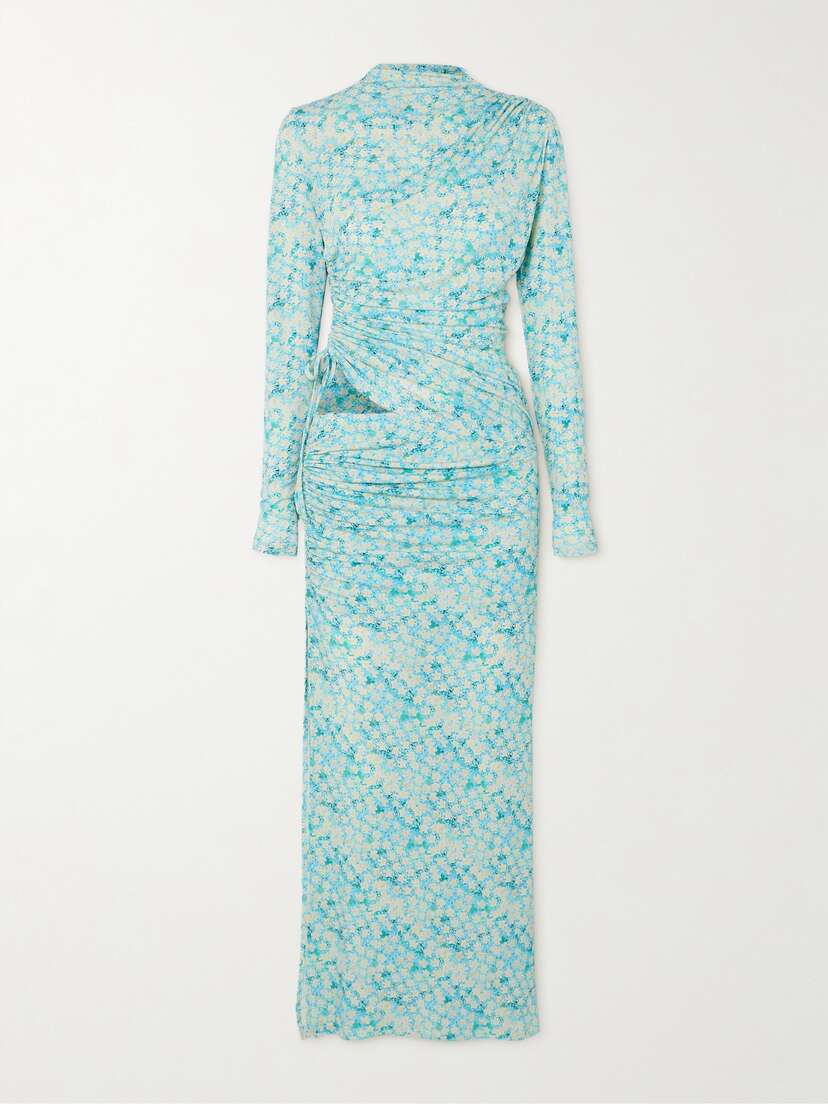 SIEDRÉS Arni Cutout Floral-print Jersey Maxi Dress