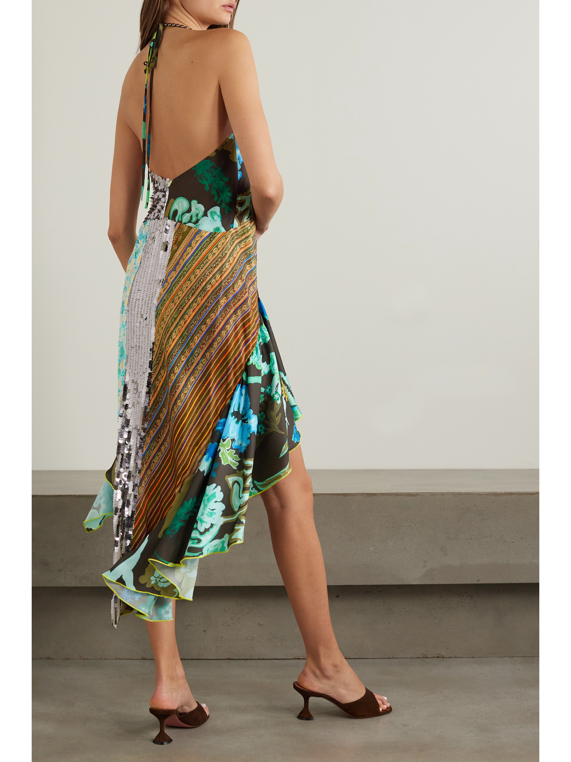 Siedrés Izen printed twill, satin and sequined ECOVERO™-blend tulle mini dress thumbnail
