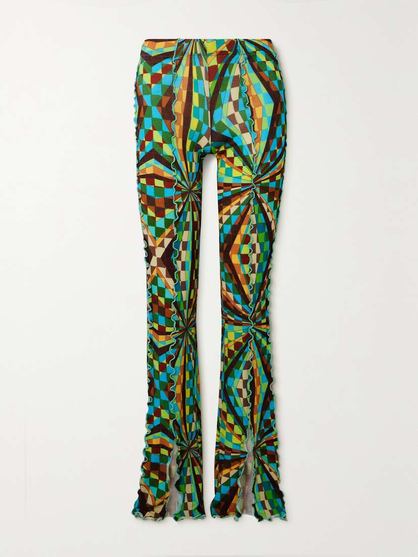 SIEDRÉS Mult Printed Stretch-jersey Flared Pants