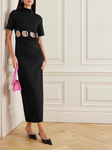 Destree Yayoi cutout linen and cotton-blend midi dress
