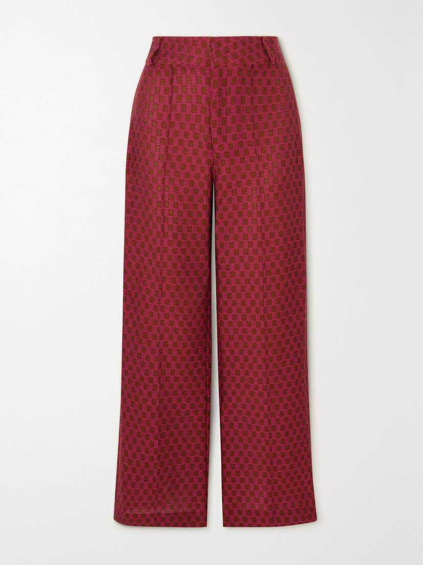 DESTREE Yoshi Jacquard Wide-leg Pants