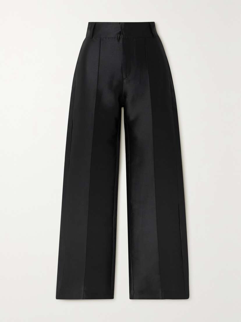 DESTREE Yoshitomo Pleated Faille Wide-leg Pants