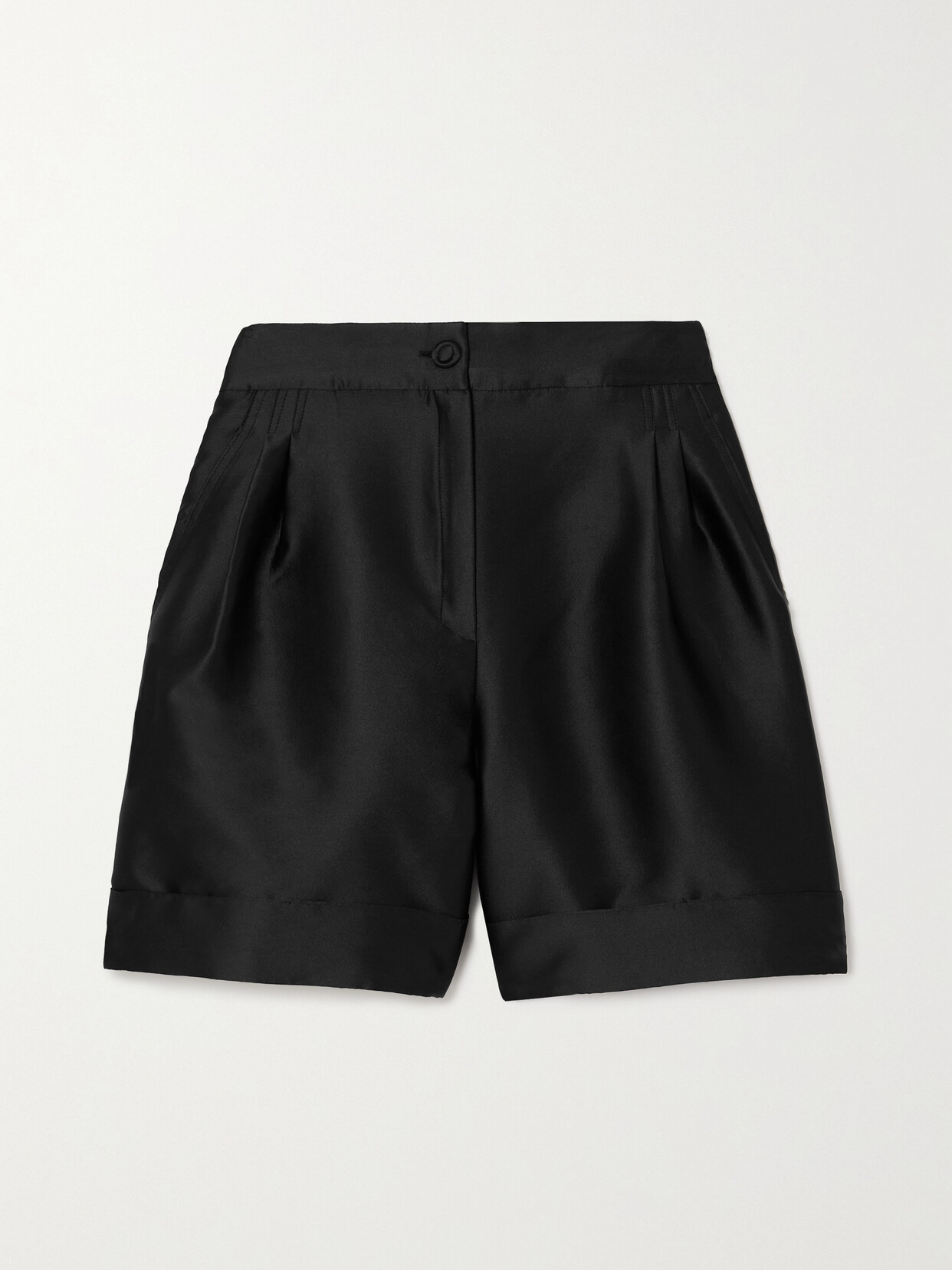 D'estree Daniel Satin-twill Shorts In Black