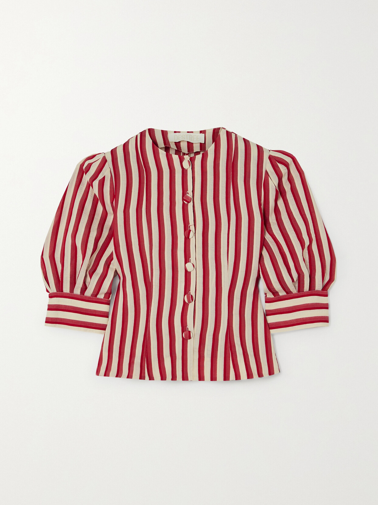 DESTREE Jasper Striped Faille Shirt - Red