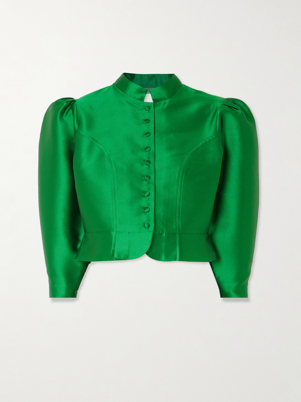 DESTREE Amoako Cropped Faille Jacket - Green